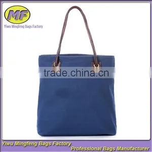 2015 Fahionable Canvas Tote and Shoulder Portable Large Eco Friendly Shopping Bag for Women thumbnail-1