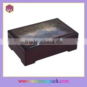 Vintage Wood Painting Music Boxes Handmade Grand Piano Musical Box thumbnail-1