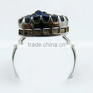 Forever !! Pear Shape Lapis Druzy 925 Sterling Silver Ring, Gemstone Silver Jewelry, Handmade Silver Jewelry thumbnail-6