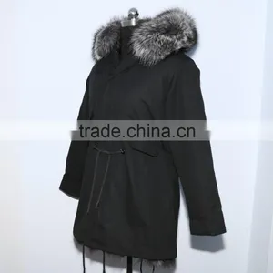 Wholesale Price Parka Jacket With Silver Fox Fur Hood and Lining for Women thumbnail-3