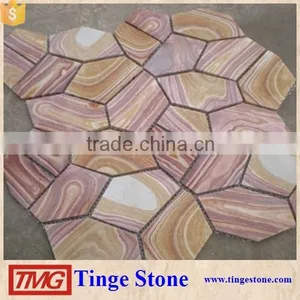 Rainbow Sandstone Mosaic,sandstone Flooring Tiles thumbnail-1