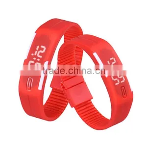 Fashion Design Ultra Thin Sports Silicone Digital Unisex LED Sports Bracelet Wrist Watch thumbnail-1