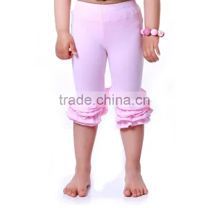 Children Cotton Pants Girl's Boutique Ruffle High Quality Candy Color Soft Pants thumbnail-1