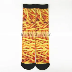 New Fashional Fries Pizza Food Thermal Transfer Printing Socks thumbnail-1