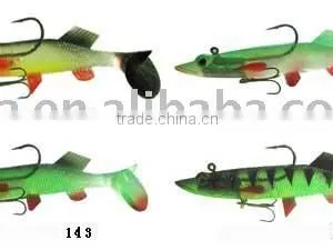 Classic Soft Bait Pike Style Swimbait Imbeded Lead and Hooks thumbnail-1