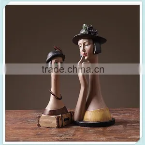 Resin Elegant Lady Bust Statue White Lady Figurine for Indoor Decor thumbnail-2