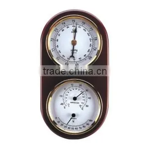 Pearl Wooden Wall Clock PW974 With Weather Station And Theromometer/Hygrometer thumbnail-2