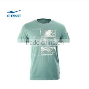 ERKE 2015 Summer Wearing Mans Casual Round Neck Full Cotton Short Sleeve t Shirt With Simple Pattern Wholesale/OEM thumbnail-1