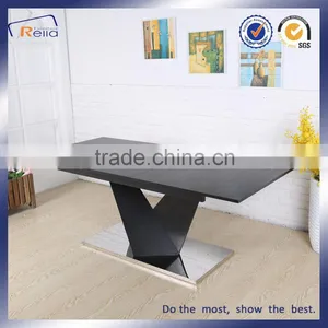 Black MDF Dining Table Covered By Paper for Sale thumbnail-5