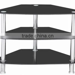 2016 NEW DESIGN LCD TV STAND CHEAPER GLASS TABLE BLACK GLASS LIVING ROOM STAND thumbnail-2