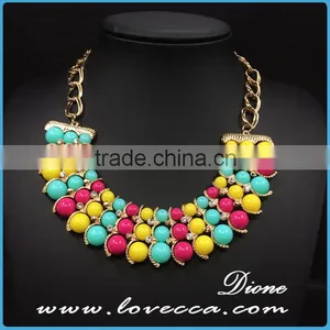New Fashion Rhinestone Exaggerate White Tassel Bead Necklace Chain thumbnail-6