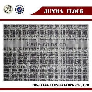 Manufacturer China Textile Junma Design Tartan Pattern Spray Flock Rattan Sofa Fabric thumbnail-2