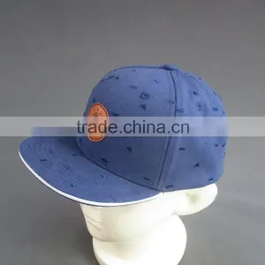 Custom High Quality 6- Panel Snapback Hat With PU Badge thumbnail-3