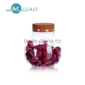 Wholesale 500ml Heat Resistant Handmade Glass Jars With Wood Lid 6303 thumbnail-1