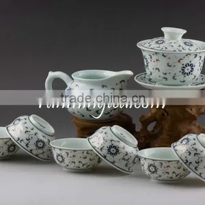 Porcelain WholesaleTeaware Set Including( 1 Gaiwan, 1 Pitcher, 6 Cups) thumbnail-1