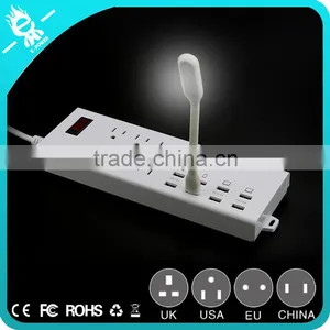 Desktop Multiple USB Charging Station Surge Protected Outlets Power Strip thumbnail-6