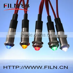 Red 8mm Metal Led Pilot Lamp 220V Panel Light Raised Rgb Led Indicator Light Led Flat Panel Lighting thumbnail-1