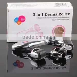 Wholesale 3 in 1 Dermaroller Microneedles With 3 Separate Roller Heads of Different Needle Count 180/600/1200pins DRS301 thumbnail-5