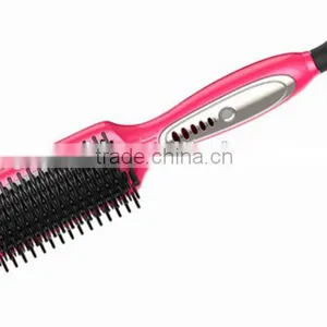 Pink 3 In 1 Professional Hair Salon Equipment Electric Hair Straightener Brush With Hair Curler thumbnail-2