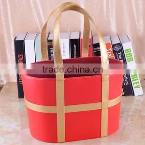 Wholesale Custom Fancy Leather Wine Gift Storage Basket thumbnail-4