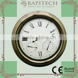18 Inch With Thermometer And Hygrometer 3 in 1 Garden Metal Clock thumbnail-1