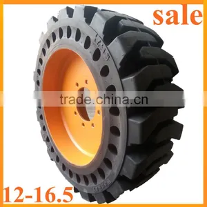 Canadian Skid Steer Tires 12-16.5 Solid for Bob Cat 329-7296 thumbnail-1