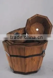 Octagonal Flower Pot Planter Barrel Sets thumbnail-1