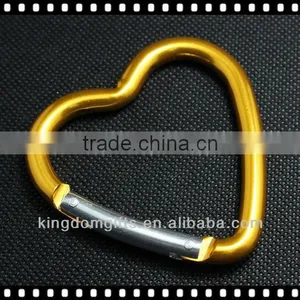 Gold Heart Shape Aluminum Carabiner thumbnail-1