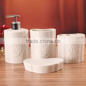 Embossed Ceramic Bathroom Accessory Set thumbnail-2