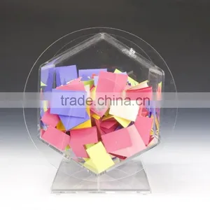 Acrylic Raffle Drum With Locking Door, Countertop - Clear thumbnail-2