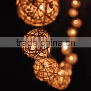 20 Bulbs Handmade Classic White Rattan Ball Fairy Lights thumbnail-1