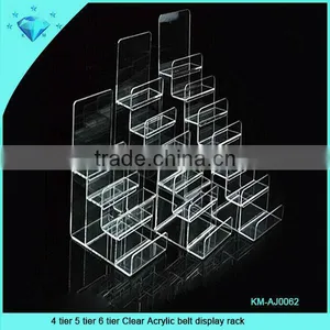 4 Tier 5 Tier 6 Tier Clear Acrylic Belt Display Rack thumbnail-1
