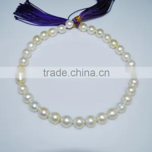 Factory Direct 9-9.5mm AA White Round South Sea Pearl Strands thumbnail-1