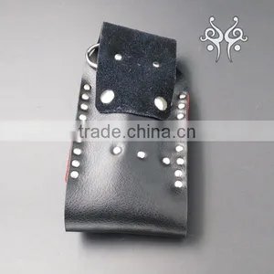 New Products Leather Hair Scissor Shear Holster Pouch Holder Case for Hairdresser With Waist Shoulder Belt thumbnail-2