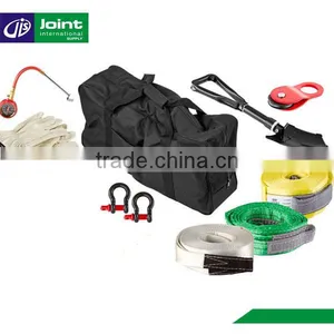 4x4/4wd/off Road 10 Pcs Recovery Kit(bow Shackles, Snatch Block, Gloves, Straps, Shovel, Tire Pressure Gauge, Carry Bag) thumbnail-1