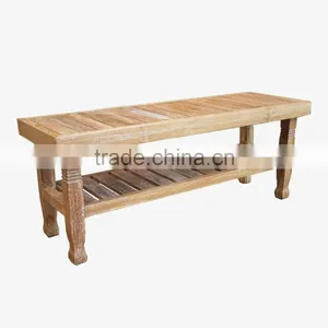 Teak Bench Whitewashed Japan Natural thumbnail-3