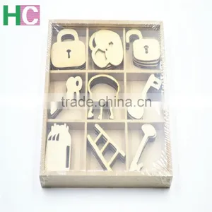 2016 Art Craft New Design Christmas Present Wooden Stamps Snow Wood Toy Piece thumbnail-1