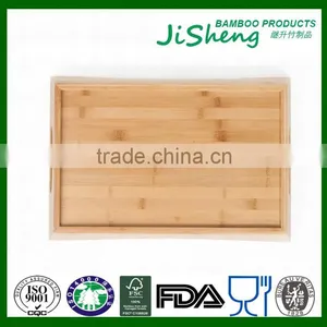 Hot Sell Top Quality Bamboo Serving Tray With Handles: Serve Food, Coffee or Tea, or Use as a Party Platter thumbnail-2
