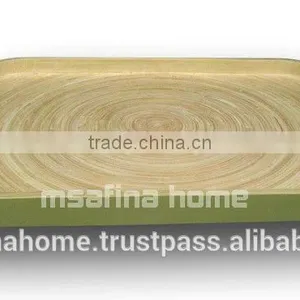 Rectangle Colored Lacquer Bamboo Tray thumbnail-1