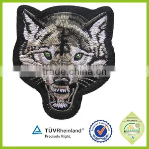 Custom Stick-on Embroidered Animal Shape Wolf Patch for Clothing thumbnail-1
