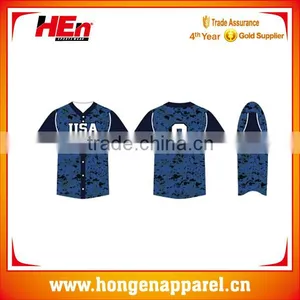 Wholesale Custom Camo Baseball Jersey Professional Design/quality Cheap Baseball Jerseys Uniforms thumbnail-1