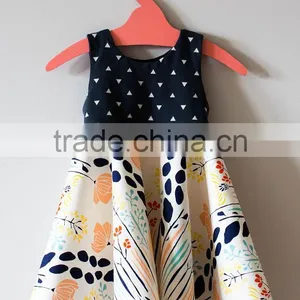 2017 New Arrival 100% Cotton Woven Printed Floral Kid Girls' Dress thumbnail-1