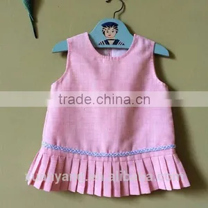 High Quality Baby Dress Girl Woven Pink Frock Fancy Latest Designs Children Dress thumbnail-1