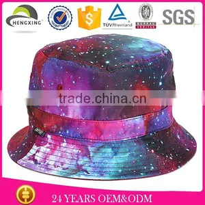 Stocked Custom Print Cloud Bucket Hat no Logo/small Logo on the Bucket Hat Brim thumbnail-1