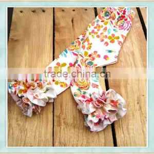 Girls Icing Floral Double Ruffle Leggings Girls Icing Pants Boutique Ruffle Pants thumbnail-1