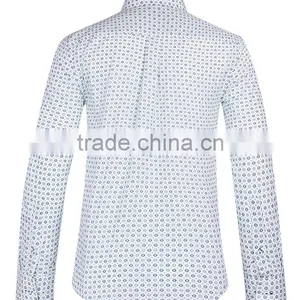 Mens Long Sleeve Slim Fit Shirt Contrast Collar and Cuff thumbnail-3