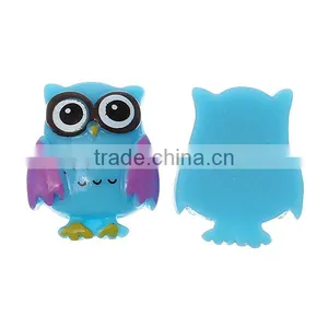 Resin Embellishment Findings Jewelry Making Owl Halloween Blue 24mm x 19mm thumbnail-1