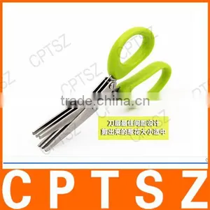 Multifunction Kitchen Herb Shears Scissors Vegetables Cutting Stainless Steel 5 Blades Herb Scissors thumbnail-1