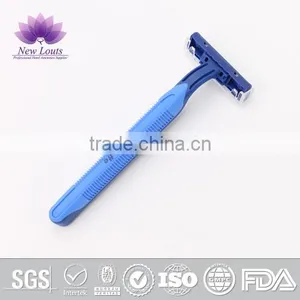 Hot Seling Rubber Handle Shaving Razor With Twin Blades for Hotel thumbnail-1