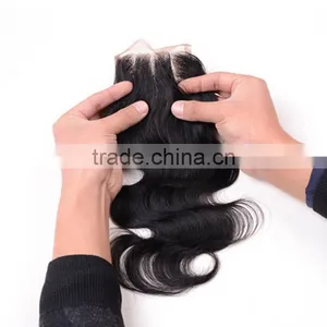 7A Cambodian Virgin Hair Body Wave Lace Closure 4*4 Wavy Hair Closure 12"-20" thumbnail-3